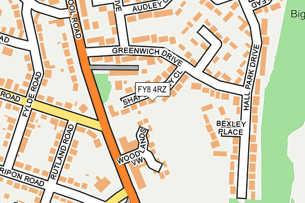 FY8 4RZ map - OS OpenMap – Local (Ordnance Survey)