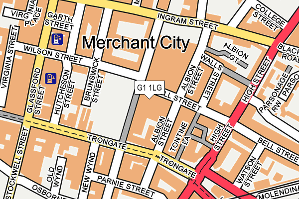 G1 1LG map - OS OpenMap – Local (Ordnance Survey)