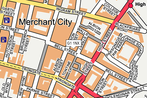 G1 1NX map - OS OpenMap – Local (Ordnance Survey)