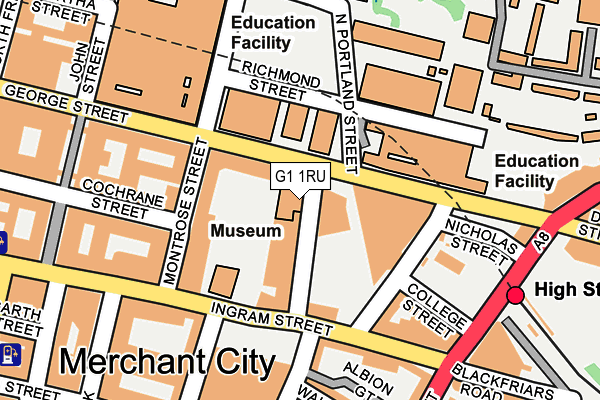 G1 1RU map - OS OpenMap – Local (Ordnance Survey)