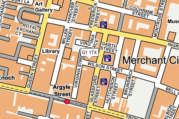 G1 1TX map - OS OpenMap – Local (Ordnance Survey)