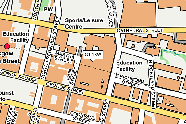 G1 1XW map - OS OpenMap – Local (Ordnance Survey)