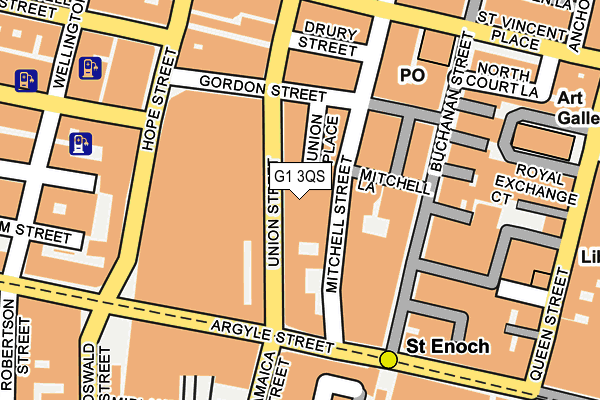 G1 3QS map - OS OpenMap – Local (Ordnance Survey)