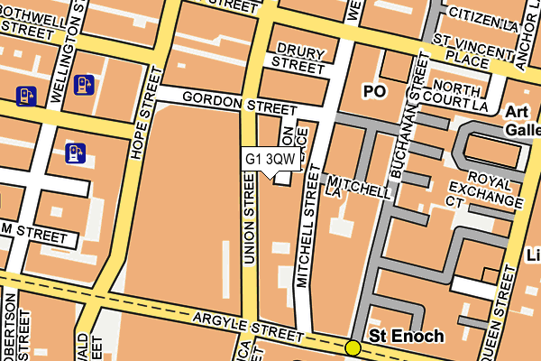 G1 3QW map - OS OpenMap – Local (Ordnance Survey)