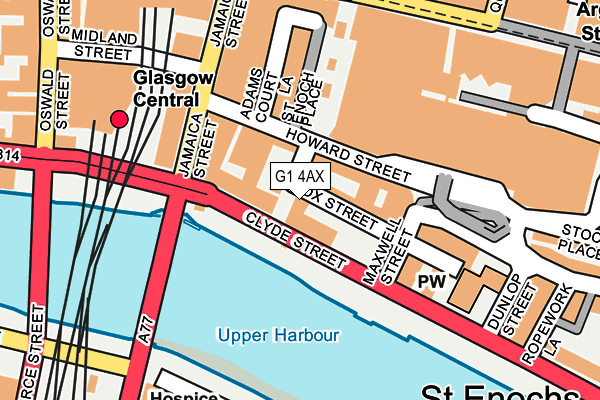 G1 4AX map - OS OpenMap – Local (Ordnance Survey)