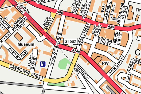 G1 5BX map - OS OpenMap – Local (Ordnance Survey)