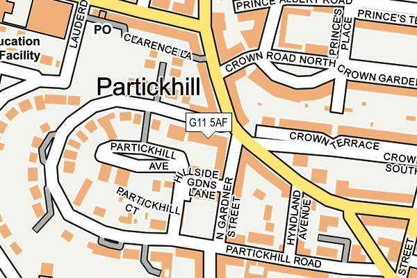 G11 5AF map - OS OpenMap – Local (Ordnance Survey)