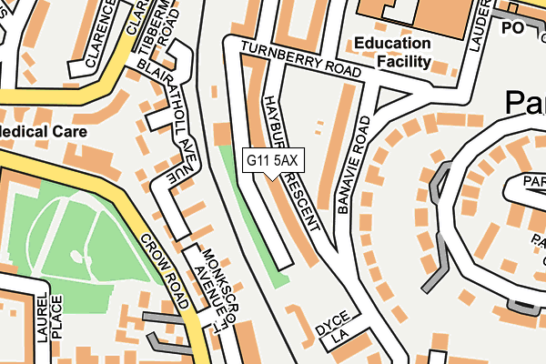 G11 5AX map - OS OpenMap – Local (Ordnance Survey)