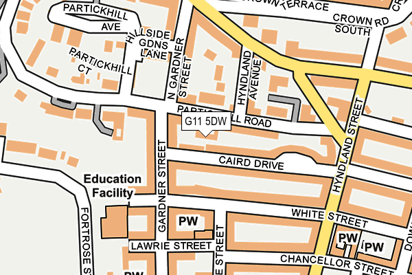G11 5DW map - OS OpenMap – Local (Ordnance Survey)