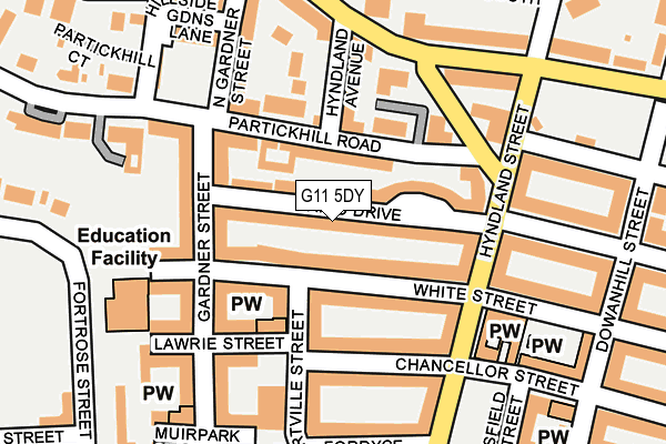 G11 5DY map - OS OpenMap – Local (Ordnance Survey)
