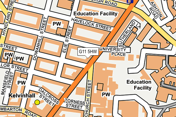 G11 5HW map - OS OpenMap – Local (Ordnance Survey)