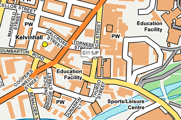 G11 5JP map - OS OpenMap – Local (Ordnance Survey)