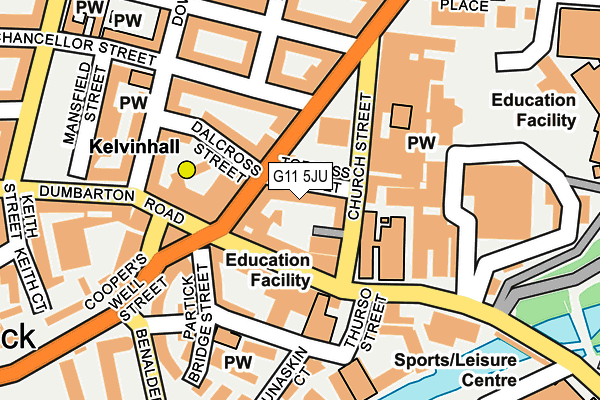 G11 5JU map - OS OpenMap – Local (Ordnance Survey)