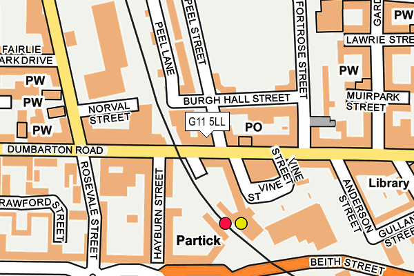 G11 5LL map - OS OpenMap – Local (Ordnance Survey)