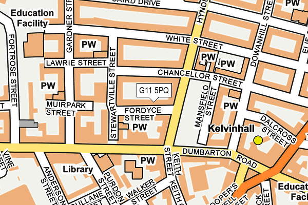 G11 5PQ map - OS OpenMap – Local (Ordnance Survey)