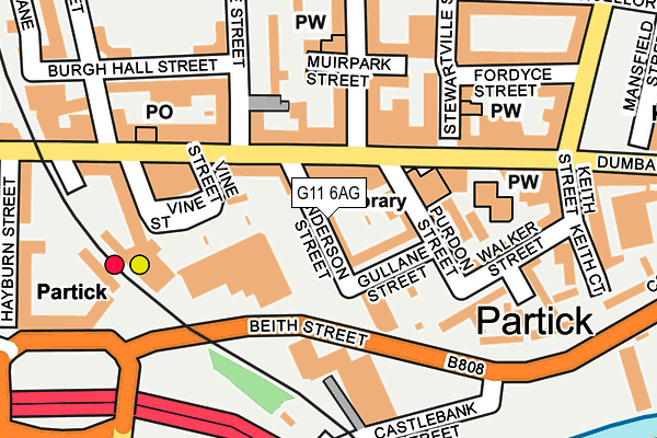 G11 6AG map - OS OpenMap – Local (Ordnance Survey)