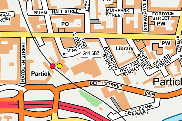 G11 6BZ map - OS OpenMap – Local (Ordnance Survey)