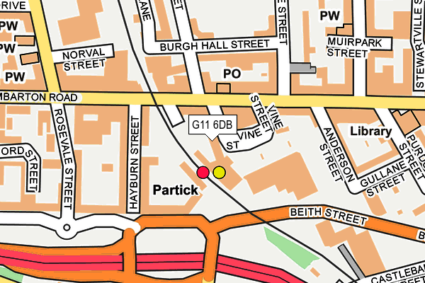 G11 6DB map - OS OpenMap – Local (Ordnance Survey)