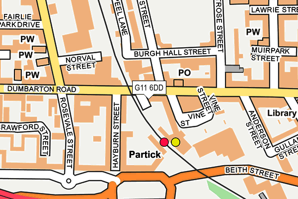 G11 6DD map - OS OpenMap – Local (Ordnance Survey)
