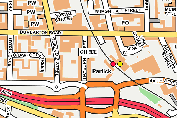 G11 6DE map - OS OpenMap – Local (Ordnance Survey)