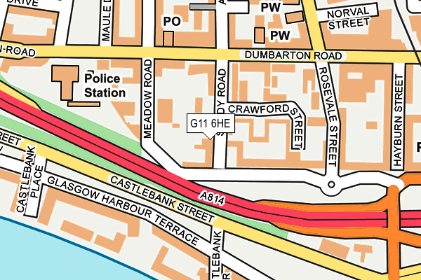 G11 6HE map - OS OpenMap – Local (Ordnance Survey)