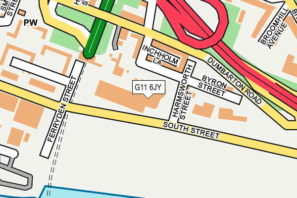 G11 6JY map - OS OpenMap – Local (Ordnance Survey)