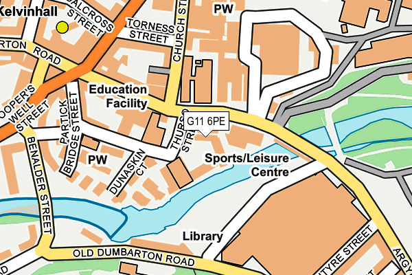 G11 6PE map - OS OpenMap – Local (Ordnance Survey)