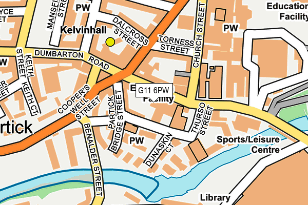 G11 6PW map - OS OpenMap – Local (Ordnance Survey)