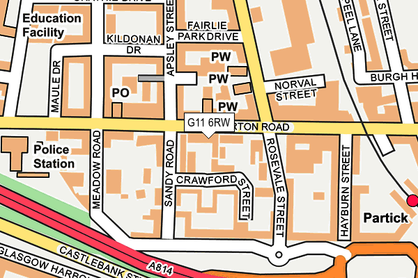 G11 6RW map - OS OpenMap – Local (Ordnance Survey)