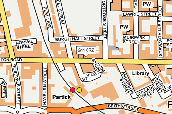 G11 6RZ map - OS OpenMap – Local (Ordnance Survey)