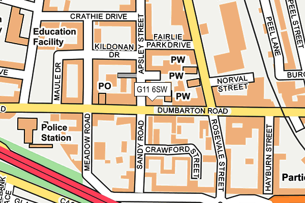 G11 6SW map - OS OpenMap – Local (Ordnance Survey)