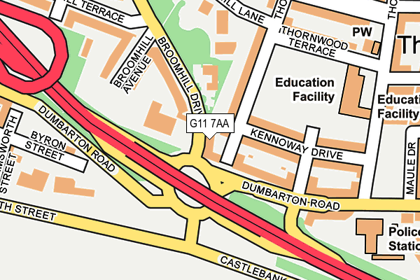 G11 7AA map - OS OpenMap – Local (Ordnance Survey)