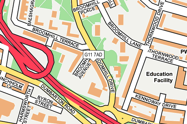 G11 7AD map - OS OpenMap – Local (Ordnance Survey)