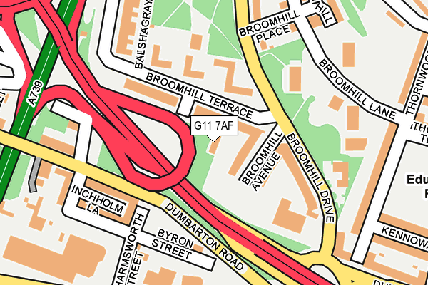 G11 7AF map - OS OpenMap – Local (Ordnance Survey)