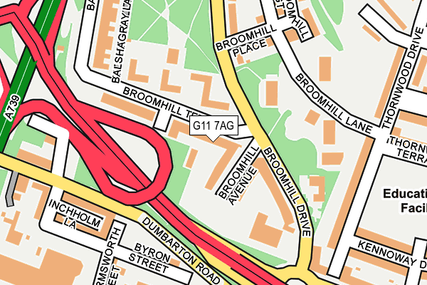 G11 7AG map - OS OpenMap – Local (Ordnance Survey)