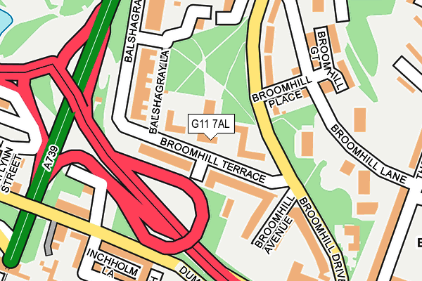 G11 7AL map - OS OpenMap – Local (Ordnance Survey)