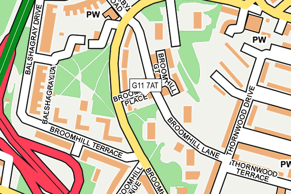 G11 7AT map - OS OpenMap – Local (Ordnance Survey)