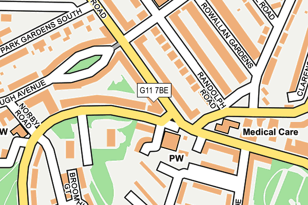 G11 7BE map - OS OpenMap – Local (Ordnance Survey)