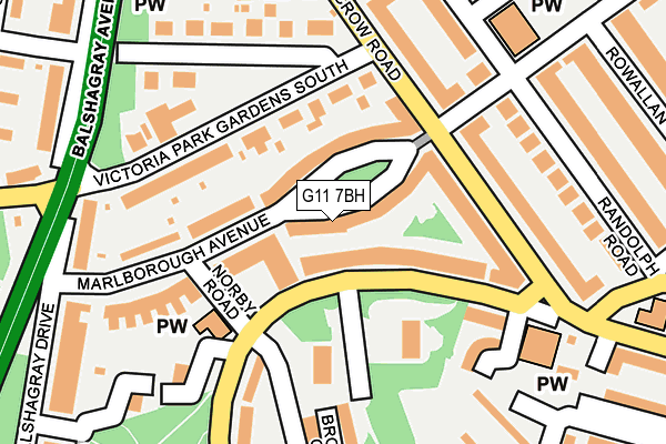 G11 7BH map - OS OpenMap – Local (Ordnance Survey)