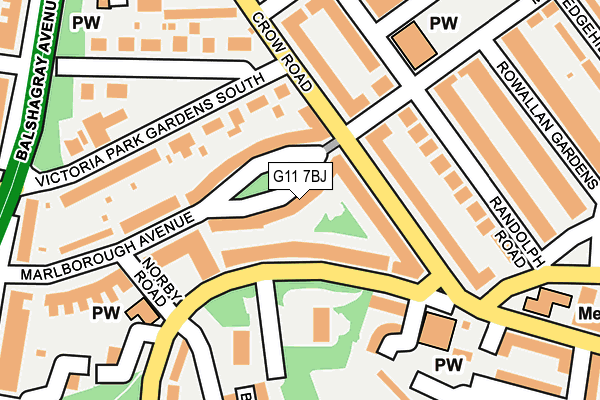 G11 7BJ map - OS OpenMap – Local (Ordnance Survey)