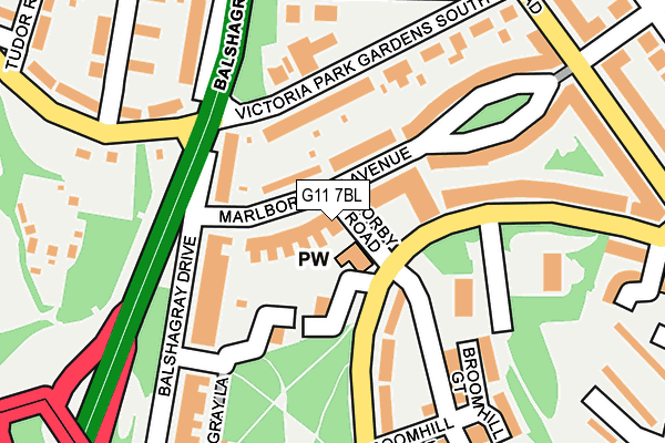 G11 7BL map - OS OpenMap – Local (Ordnance Survey)