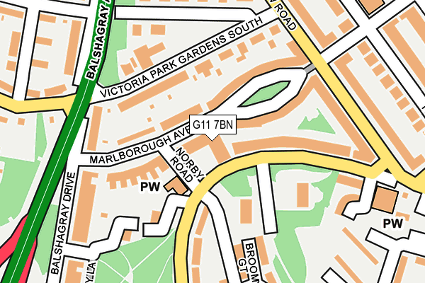 G11 7BN map - OS OpenMap – Local (Ordnance Survey)