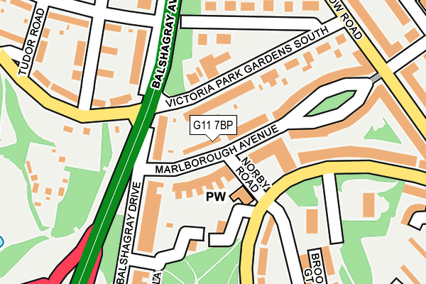 G11 7BP map - OS OpenMap – Local (Ordnance Survey)