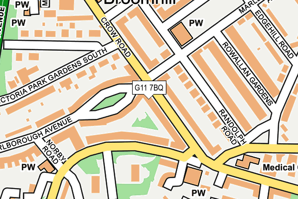 G11 7BQ map - OS OpenMap – Local (Ordnance Survey)