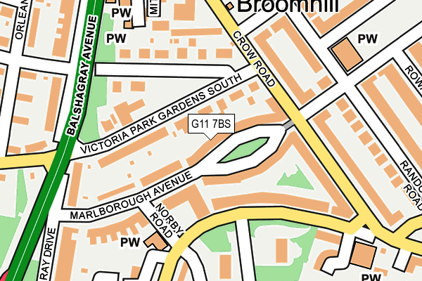 G11 7BS map - OS OpenMap – Local (Ordnance Survey)