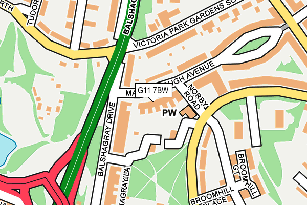 G11 7BW map - OS OpenMap – Local (Ordnance Survey)