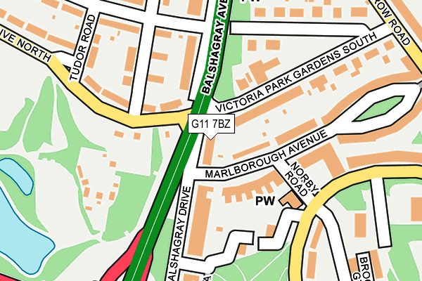 G11 7BZ map - OS OpenMap – Local (Ordnance Survey)