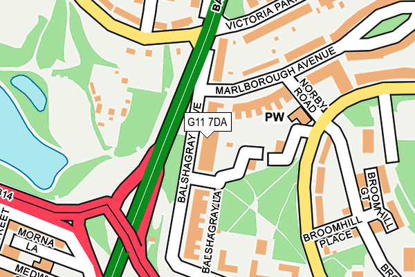 G11 7DA map - OS OpenMap – Local (Ordnance Survey)