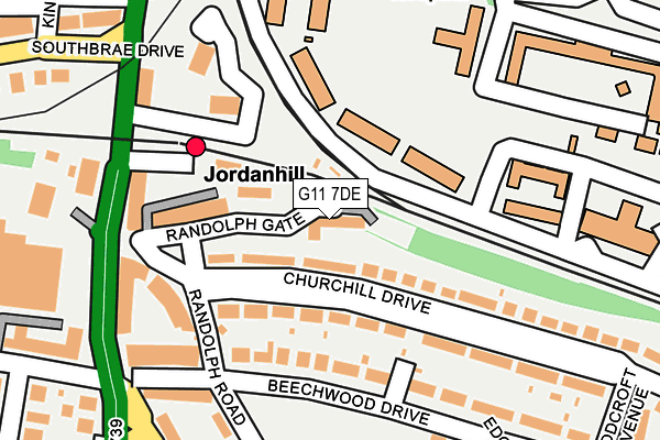 G11 7DE map - OS OpenMap – Local (Ordnance Survey)