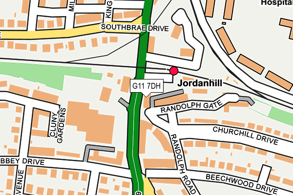 G11 7DH map - OS OpenMap – Local (Ordnance Survey)